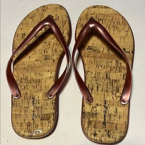 Anna & Ava Metallic Rose Cork Sandals